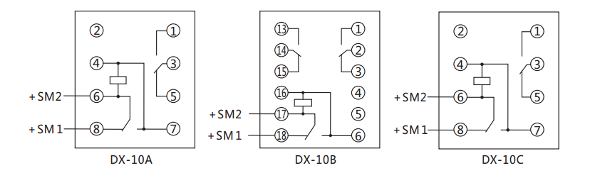 DX-10A閃光繼電器內(nèi)部接線及外引接線圖 DX-10A閃光繼電器內(nèi)部接線及外引接線圖