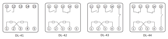 DL-44繼電器內(nèi)部端子外引接線(xiàn)圖